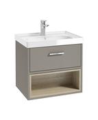 MALMO Wall Hung 60cm Single Drawer Unit Matt Khaki &amp; Handle image