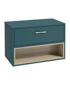 MALMO Wall Hung 80cm Single Drawer Countertop Unit Matt Ocean Blue &amp; Handle image