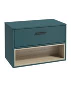 MALMO Wall Hung 80cm Single Drawer Countertop Unit Matt Ocean Blue &amp; Handle image