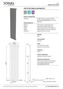 PIATTO Designer Radiator Vertical Single Panel Anthracite image