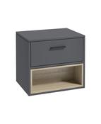 MALMO Wall Hung 60cm Single Drawer Countertop Unit Matt Midnight Grey &amp; Handle image