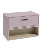 MALMO Wall Hung 80cm Single Drawer Countertop Unit Matt Cashmere Pink &amp; Handle image