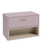 MALMO Wall Hung 80cm Single Drawer Countertop Unit Matt Cashmere Pink &amp; Handle image