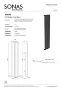 PIATTO Designer Radiator Vertical Single Panel Black image