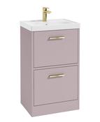 FINLAND Floorstanding 50cm Two Drawer Unit Matt Cashmere Pink &amp; Handle image