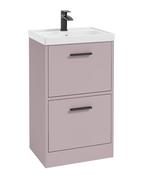 FINLAND Floorstanding 50cm Two Drawer Unit Matt Cashmere Pink &amp; Handle image