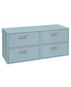 FINLAND Wall Hung 120cm Four Drawer Countertop Unit Matt Morning Sky Blue &amp; Handles image