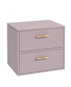 FINLAND Wall Hung 60cm Two Drawer Countertop Unit Matt Cashmere Pink &amp; Handles image