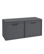 FJORD Wall Hung 120cm Four Drawer Countertop Unit Matt Midnight Grey &amp; Handles image
