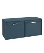 FJORD Wall Hung 120cm Four Drawer Countertop Unit Matt Ocean Blue &amp; Handles image
