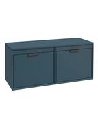 FJORD Wall Hung 120cm Four Drawer Countertop Unit Matt Ocean Blue &amp; Handles image