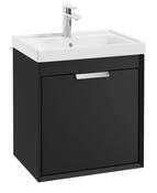 FJORD Wall Hung 50cm Two Drawer Unit Matt Black &amp; Handles image