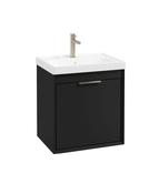 FJORD Wall Hung 50cm Two Drawer Unit Matt Black &amp; Handles image