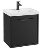 FJORD Wall Hung 50cm Two Drawer Unit Matt Black &amp; Handles image