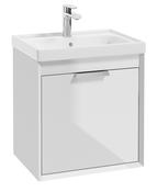 FJORD Wall Hung 50cm Two Drawer Unit Matt Gloss White &amp; Handle image