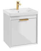 FJORD Wall Hung 50cm Two Drawer Unit Matt Gloss White &amp; Handle image