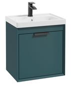 FJORD Wall Hung 50cm Two Drawer Unit Matt Ocean Blue &amp; Handle image