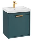FJORD Wall Hung 50cm Two Drawer Unit Matt Ocean Blue &amp; Handle image