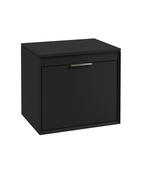 FJORD Wall Hung 60cm Two Drawer Countertop Unit Matt Black &amp; Handles image