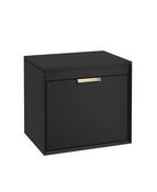 FJORD Wall Hung 60cm Two Drawer Countertop Unit Matt Black &amp; Handles image
