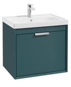 FJORD Wall Hung 60cm Two Drawer Unit Matt Ocean Blue &amp; Handle image