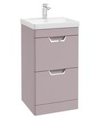 FREYA Floorstanding 50cm Two Drawer Unit Matt Cashmere Pink &amp; Handles image