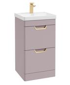 FREYA Floorstanding 50cm Two Drawer Unit Matt Cashmere Pink &amp; Handles image