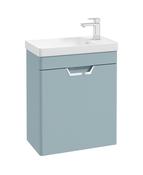 FREYA Wall Hung 55cm Single Door Cloakroom Unit Matt Morning Sky Blue &amp; Handle image