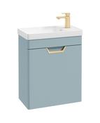 FREYA Wall Hung 55cm Single Door Cloakroom Unit Matt Morning Sky Blue &amp; Handle image
