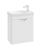 FREYA Wall Hung 55cm Single Door Cloakroom Unit Matt White &amp; Handle image