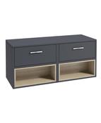 MALMO Wall Hung 120cm Two Drawer Countertop Unit Matt Night Sky Blue &amp; Handles image