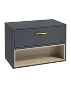 MALMO Wall Hung 80cm Single Drawer Countertop Unit Matt Night Sky Blue &amp; Handle image