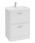 FINLAND Floorstanding 60cm Two Drawer Unit Matt White &amp; Handle image