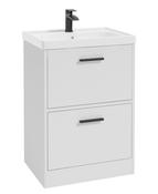 FINLAND Floorstanding 60cm Two Drawer Unit Matt White &amp; Handle image