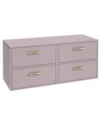 FINLAND Wall Hung 120cm Four Drawer Countertop Unit Matt Cashmere Pink &amp; Handles image