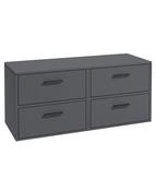 FINLAND Wall Hung 120cm Four Drawer Countertop Unit Matt Midnight Grey &amp; Handles image