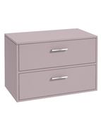 FINLAND Wall Hung 80cm Two Drawer Countertop Unit Matt Cashmere Pink &amp; Handles image
