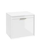 FJORD Wall Hung 60cm Two Drawer Countertop Unit Gloss White &amp; Handle image