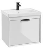 FJORD Wall Hung 60cm Two Drawer Unit Gloss White &amp; Handle image