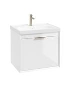 FJORD Wall Hung 60cm Two Drawer Unit Gloss White &amp; Handle image