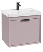 FJORD Wall Hung 60cm Two Drawer Unit Matt Cashmere Pink &amp; Handles image