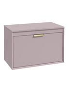 FJORD Wall Hung 80cm Two Drawer Countertop Unit Matt Cashmere Pink &amp; Handles image