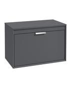 FJORD Wall Hung 80cm Two Drawer Countertop Unit Matt Midnight Grey &amp; Handle image