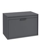 FJORD Wall Hung 80cm Two Drawer Countertop Unit Matt Midnight Grey &amp; Handle image