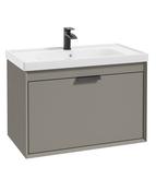 FJORD Wall Hung 80cm Two Drawer Unit Matt Khaki &amp; Handle image
