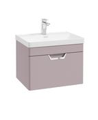 FREYA Wall Hung 60cm Single Drawer Unit Matt Cashmere Pink &amp; Handle image
