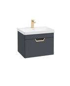 FREYA Wall Hung 60cm Single Drawer Unit Matt Night Sky Blue &amp; Handle image