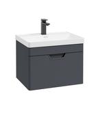 FREYA Wall Hung 60cm Single Drawer Unit Matt Night Sky Blue &amp; Handle image