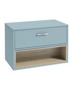 MALMO Wall Hung 80cm Single Drawer Countertop Unit Matt Morning Sky Blue &amp; Handle image