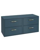 FINLAND Wall Hung 120cm Four Drawer Countertop Unit Matt Ocean Blue &amp; Handles image